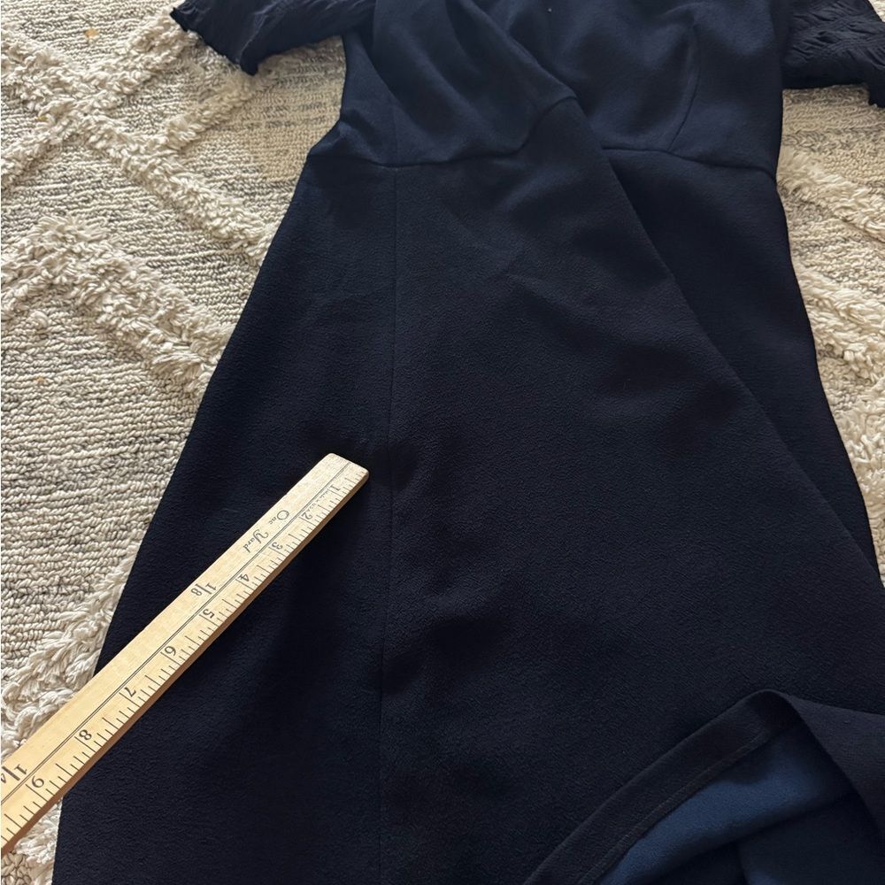 Sandro Fit and Flare Crepe Navy Dress Size 2 - Picture 9 of 15